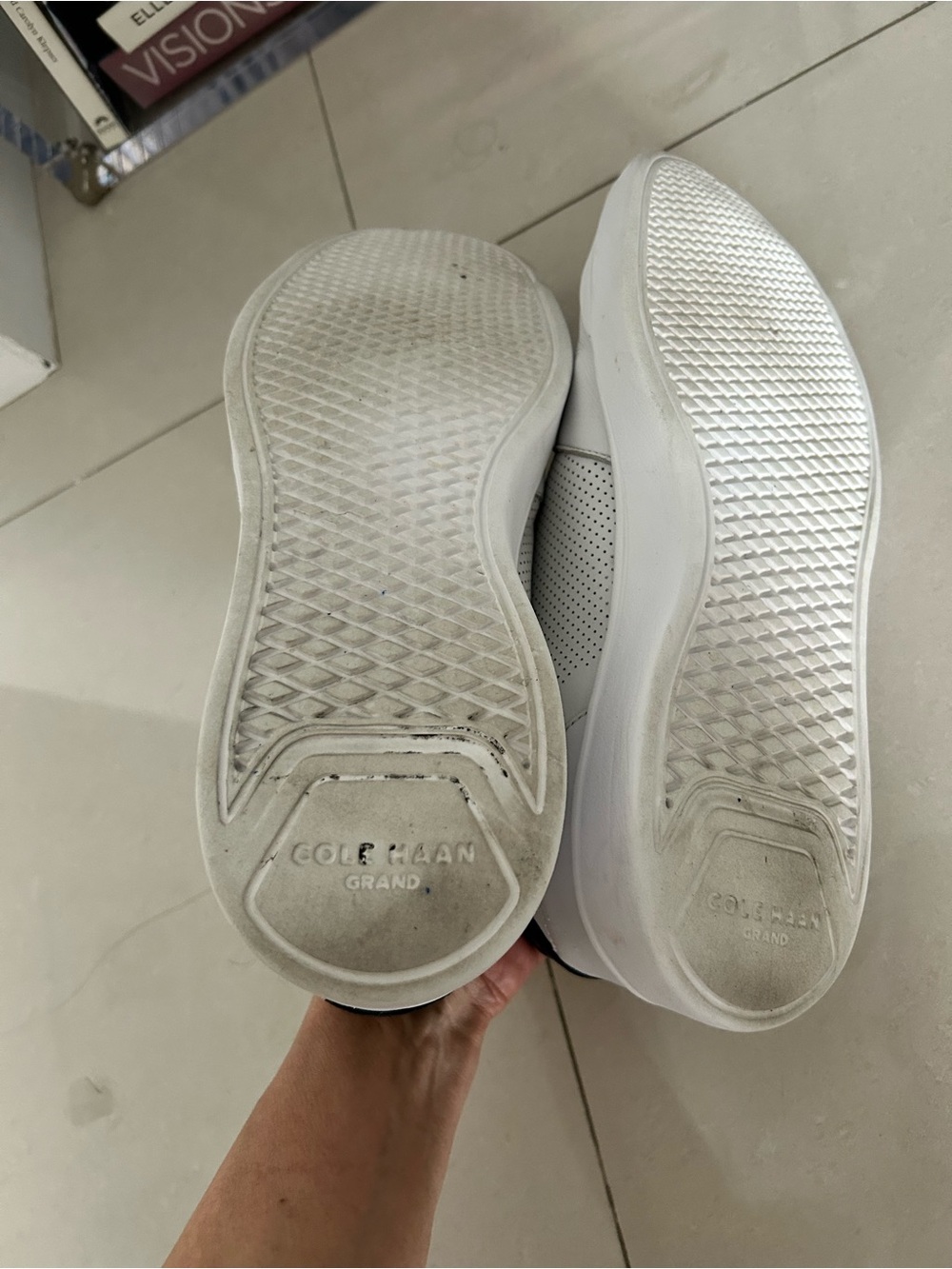 Cole Haan Grand Men's White Perforated Leather Sneakers - Picture 10 of 11